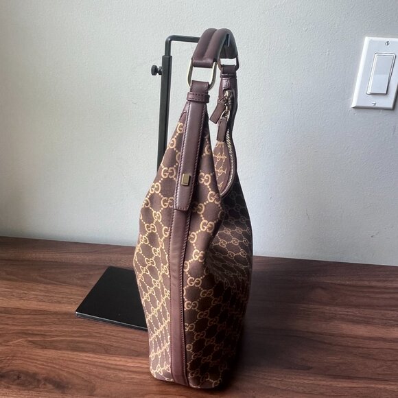 Gucci Vintage Monogram Canvas and Leather Hobo Bag - Picture 3 of 14